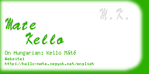 mate kello business card