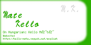 mate kello business card